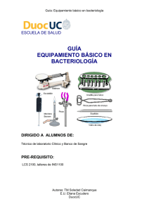 guía equipamiento básico en bacteriología