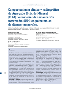 Comportamiento clínico y radiográfico de Agregado Trióxido Mineral