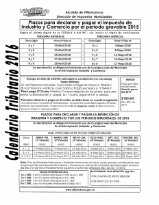 calendario tributario 2016 - Alcaldía de Villavicencio