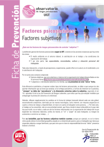Factores subjetivos - Unión General de Trabajadores