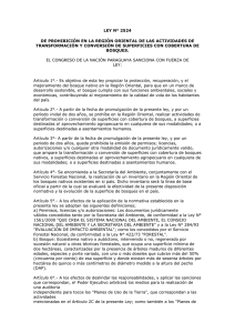 LEY N° 2524 DE PROHIBICIÓN EN LA REGIÓN ORIENTAL DE LAS