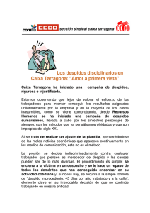 15_LOS DESPIDOS DISCIPLINARIOS EN CAIXA TARRAGONA
