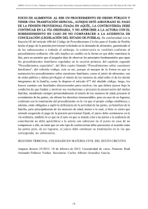 juicio de alimentos. al ser un procedimiento de orden público y tener