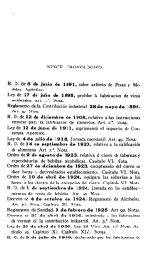 INDICE CRONOLOGICO R. D. de 6 de junio de 1891, sobre arbitrio