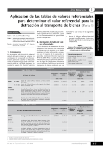 I Aplicación de las tablas de valores referenciales para determinar