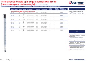 Termómetros escala opal según normas DIN 58654 (de máxima