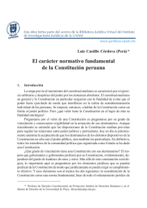 El carácter normativo fundamental de la Constitución peruana