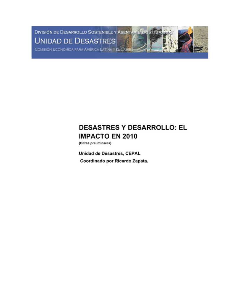 Desastres Comisi N Econ Mica Para Am Rica Latina Y El Caribe