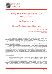 Fray Antonio Royo Marín, OP (1913-2005) - Ciencia Tomista