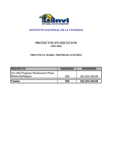 Provincia Maria Trinidad Sanchez - Instituto Nacional de la Vivienda