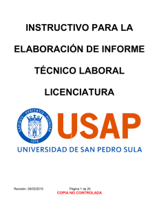 Informe Técnico Laboral - Universidad de San Pedro Sula