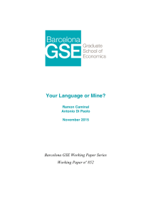 Your Language or Mine? - Barcelona Graduate School of Economics