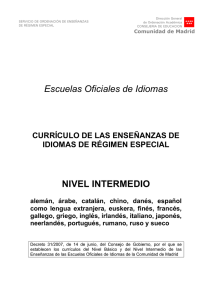 Nivel Intermedio 1 y 2 - EOI Madrid-Goya