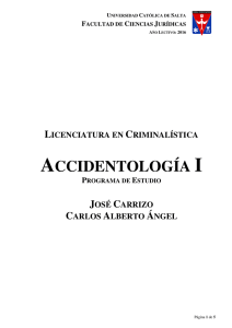 accidentología i - Universidad Católica de Salta