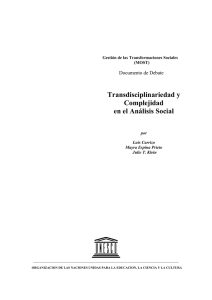 Transdisciplinariedad y Complejidad en el Análisis Social