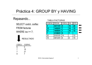 Práctica 4: GROUP BY y HAVING