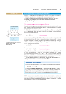 Sección 10.2 Curvas planas y ecuaciones paramétricas Curvas