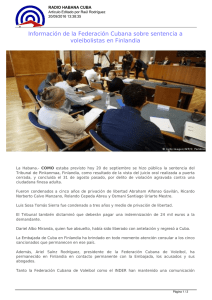 Información de la Federación Cubana sobre sentencia a