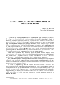 El "dialetto", elemento intencional en Fabrizio de André / Manuel Gil