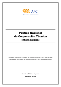 Política Nacional de Cooperación Técnica Internacional