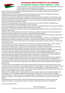 PROGRAMA DEPARTAMENTAL DE GOBIERNO DE UNIDAD