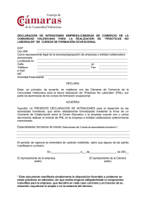 Declaración de intenciones - Cámara de Comercio de Orihuela