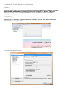 Configuración de POP seguro en cliente de correo Thunderbird