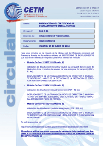 Circular CETM (certificado desplazamiento oficial francés)