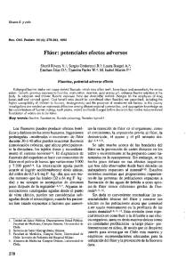 Fluor: potenciales efectos adversos