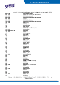 Lista de Prefijos asignados por país al código de barras