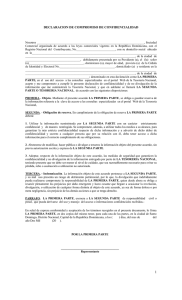 DECLARACION DE COMPROMISO DE CONFIDENCIALIDAD