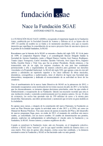 Nace la Fundación SGAE. Antonio Onetti. Presidente