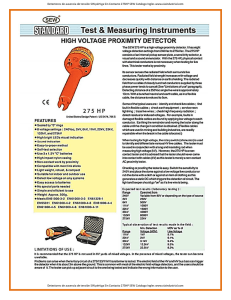 Detectores de ausencia de tensión SIN pértiga Sin Contacto 275HP