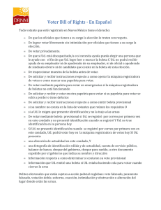 Voter Bill of Rights in Spanish