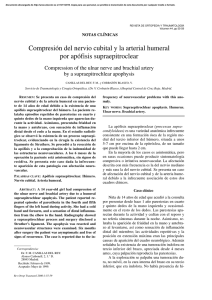 Compresión del nervio cubital y la arterial humeral por apófisis