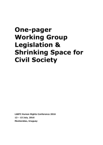 Legislation and Shrinking Space for Civil Society