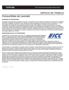 Lexmark 2010 CSR Report - Consumibles de Lexmark