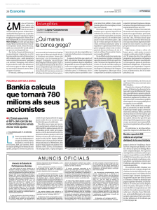 Bankia calcula que tornarà 780 milions als seus accionistes