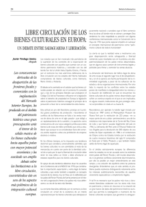 LIBRE CIRCULACIÓN DE LOS BIENES CULTURALES EN EUROPA: