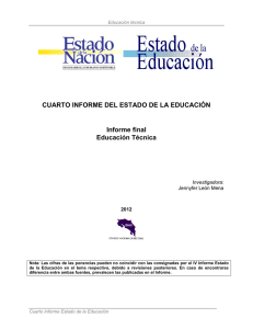 Educación Técnica. - Estado de la Nación