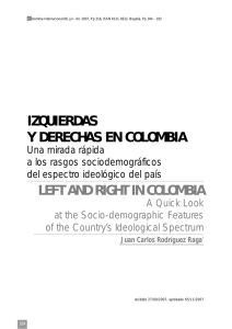 IZQUIERDAS Y DERECHAS EN COLOMBIA Una mirada rápida a