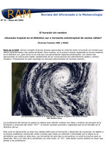 El huracán sin nombre ¿Huracán tropical en el Atlántico