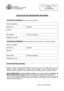 impreso de solicitud de escritura notarial