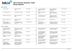 Phrases: Business | Order (Danish-Spanish)