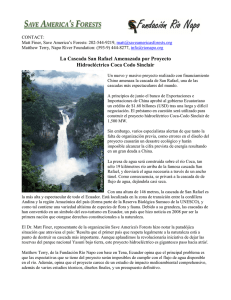 La Cascada San Rafael Amenazada por Proyecto Hidroeléctrico