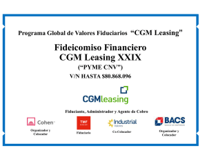 Presentación Fideicomiso Financiero CGM Leasing XXIX