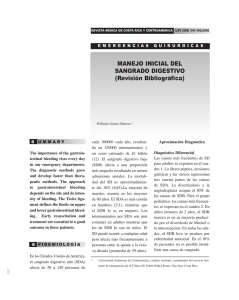MANEJO INICIAL DEL SANGRADO DIGESTIVO (Revisión