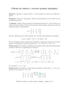 Cálculo de valores y vectores propios (ejemplos)
