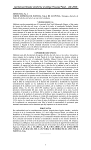 Sentencias Penales Conforme al Código Procesal Penal