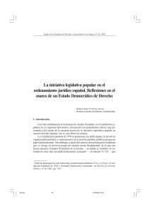 La iniciativa legislativa popular en el ordenamiento jurídico español